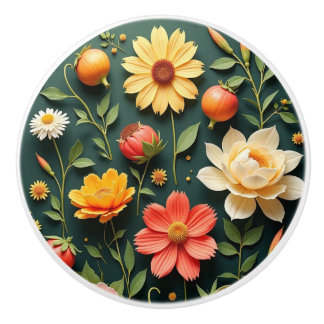 FLOWERS AND COLORS CERAMIC KNOB