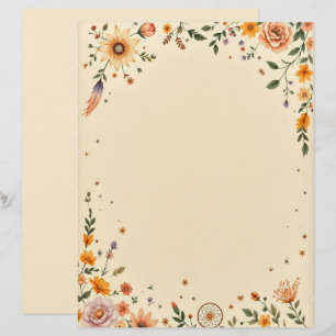 Flowers and Dreamcatcher Letterhead