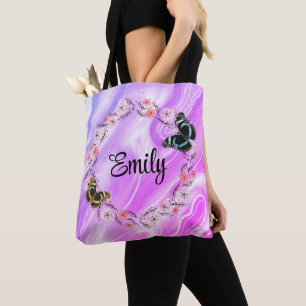  flowers and elegant background tote bag