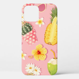 Flowers and exotic fruits vintage seamless pattern iPhone 12 case