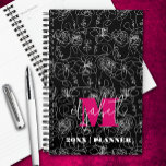 Flowers and Faces Monogrammed Planner<br><div class="desc">This personalized planner features your monogram and first name in chic lettering on a background of a sketch of flowers and faces on black,  or any colour you choose using our edit tools. Ideal for yourself or a great gift for any occasion.</div>