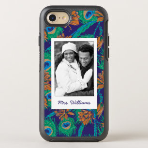 Flowers And Feathers   Add Your Photo & Name OtterBox Symmetry iPhone 8/7 Case