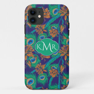 Flowers And Feathers   Monogram iPhone 11 Case