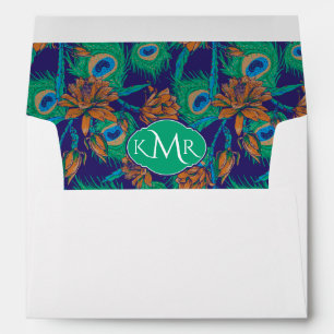 Flowers And Feathers Monogram Envelope