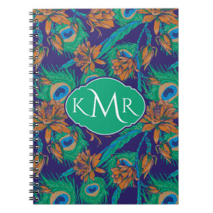 Flowers And Feathers Monogram Notebook