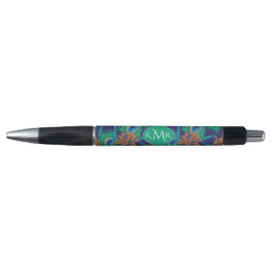 Flowers And Feathers   Monogram Pen