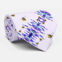 Flowers and Flying Bees Neck Tie Spring Design