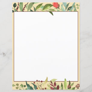 Flowers and Foliage Framed Paper Sheet