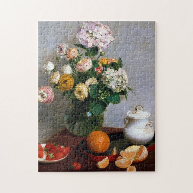 Flowers and Fruit, Henri Fantin-Latour Jigsaw Puzzle (Vertical)