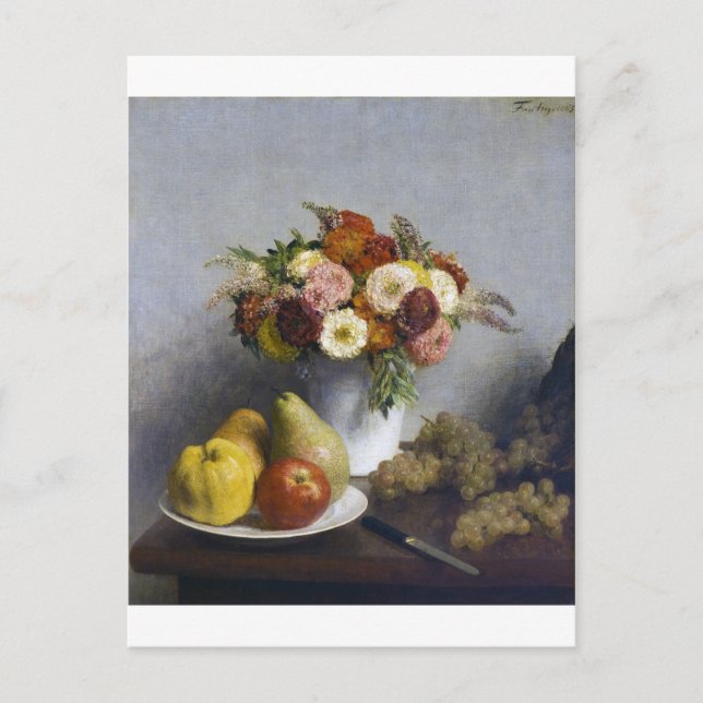 Flowers and Fruit, Henri Fantin-Latour Postcard (Front)