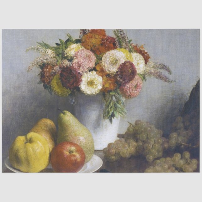 Flowers and Fruit, Henri Fantin-Latour Tissue Paper (Front)