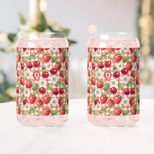 Flowers and Fruits Can Glass