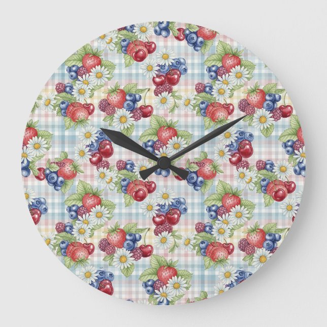 Flowers and Fruits Large Clock (Front)