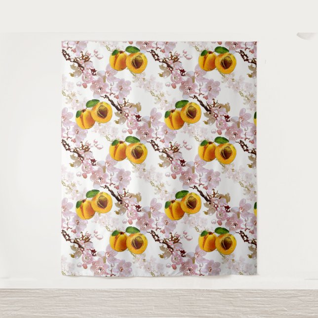 Flowers and fruits of apricot. tapestry (Front)