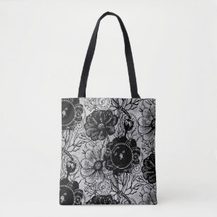 Flowers And Gears Tote Bag