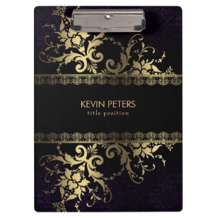 Flowers And Gold Lace Clipboard