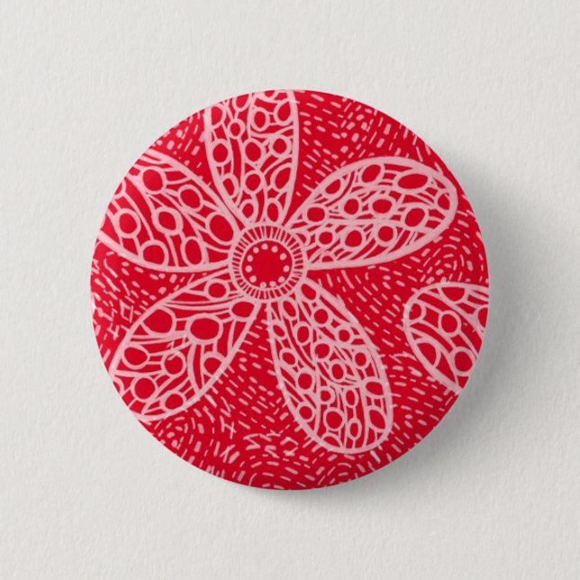 Flowers and Hearts 2 Inch Round Button (Front)