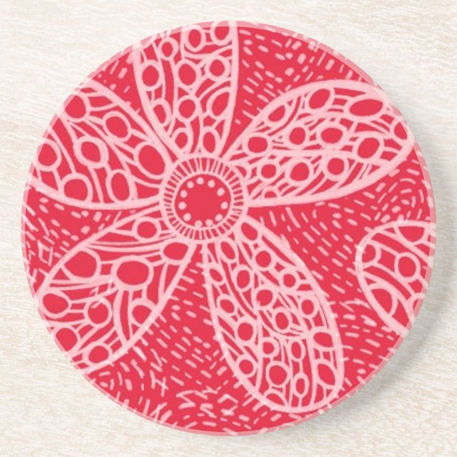 Flowers and Hearts Coaster (Front)