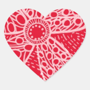 Flowers and Hearts Heart Sticker