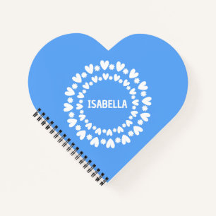 Flowers And Hearts Name Notebook