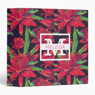 Flowers And Hummingbirds Add Your Name Binder