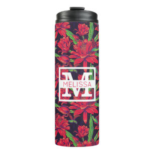 Flowers And Hummingbirds Add Your Name Thermal Tumbler