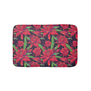 Flowers And Hummingbirds Bath Mat