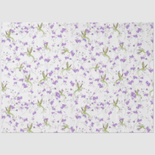 Flowers and Hummingbirds Tissue Paper