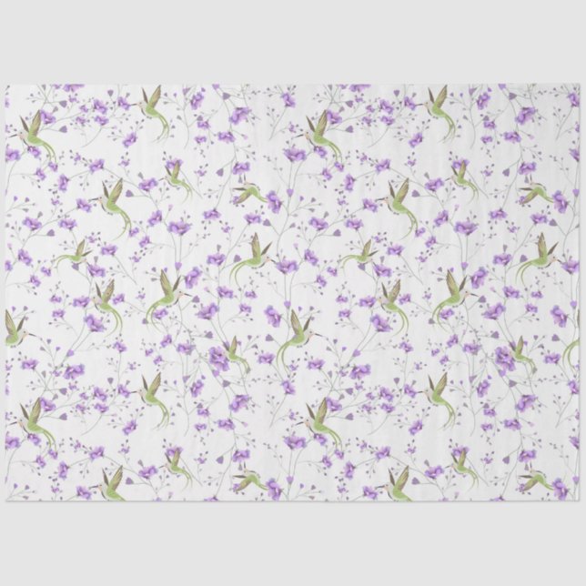 Flowers and Hummingbirds  Tissue Paper (Front)