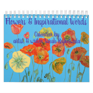 Flowers and Inspirational Words Calendar Art