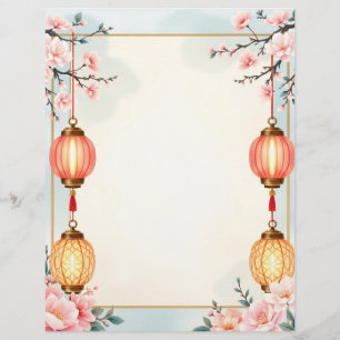 Flowers and Lanterns Letterhead