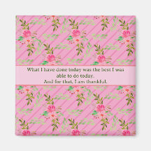Flowers And Leaves Affirmation Magnet