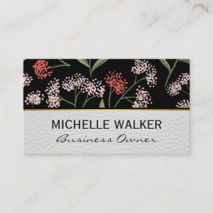 Flowers and Leaves Decorative Pattern Business Card