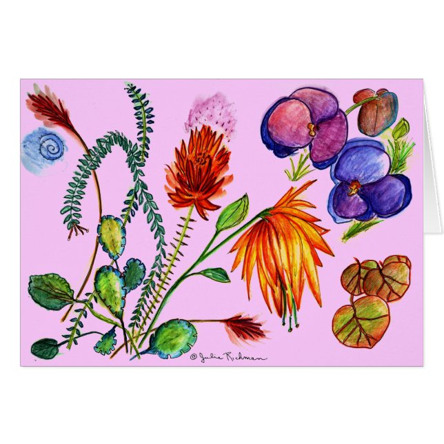 Flowers and Leaves Dreams in Purple (Front Horizontal)