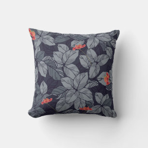 Flowers and leaves patternpattern, tropical, abstr throw pillow