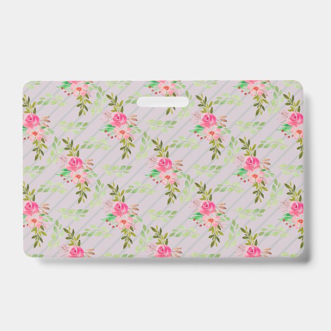 Flowers And Leaves Personalized Badge (Front)