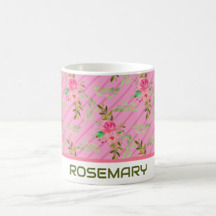 Flowers And Leaves Personalized Coffee Mug
