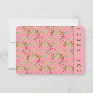 Flowers And Leaves Thank You Card
