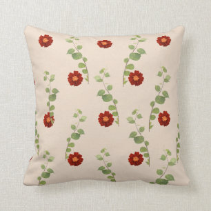 flowers and leaves throw pillow