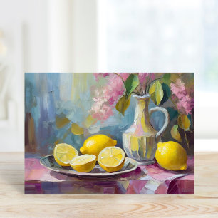 Flowers and Lemons Modern Still Life Card
