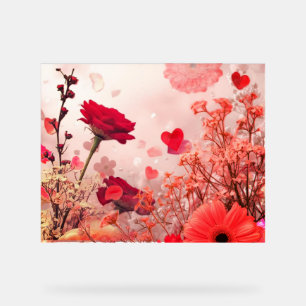 Flowers and More Flowers Adorn This Romantic Wall  Acrylic Sign