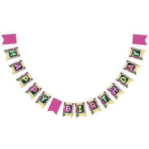 Flowers and Mushroom Fairy  Bunting Flags