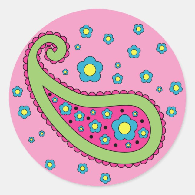 Flowers and Paisley Sticker (Front)