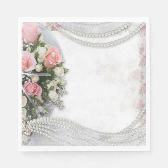 Flowers and Pearls Napkin (Front)