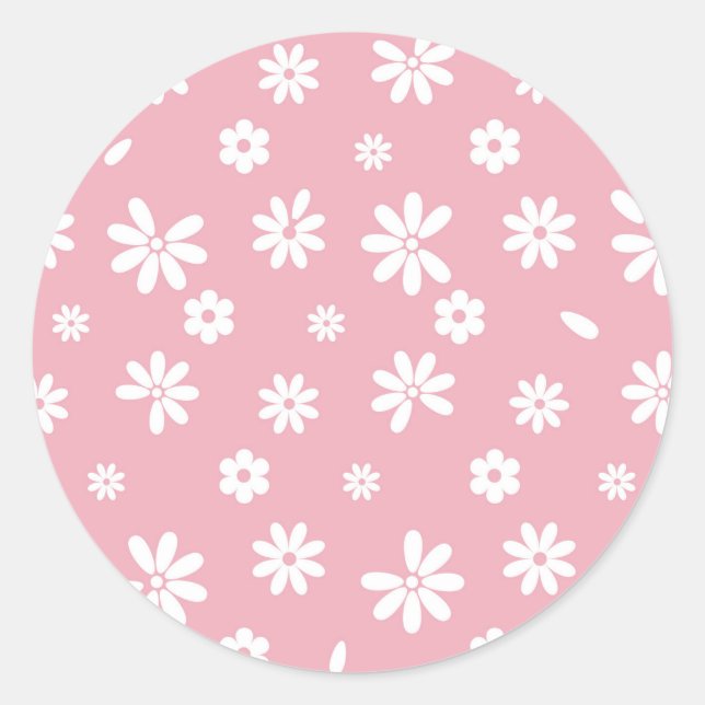 Flowers and Petals 3 Classic Round Sticker (Front)
