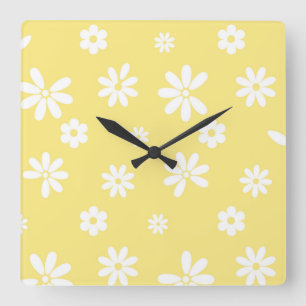 Flowers and Petals 6 Square Wall Clock