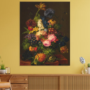 Flowers and Pineapple on an Entablature Canvas Print