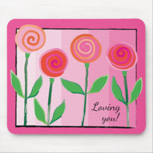 Flowers and Pinks and Love Mouse Pad