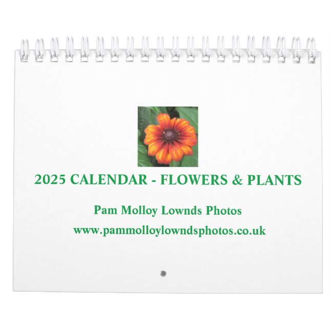 Flowers and Plants Calendar 2025 (Back)