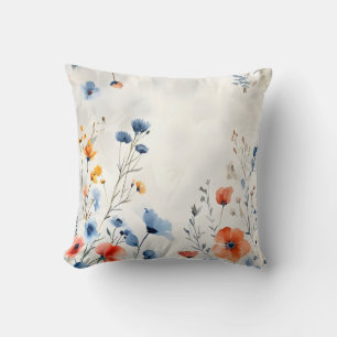 Flowers And Plants Floral Pattern Digital Art Throw Pillow